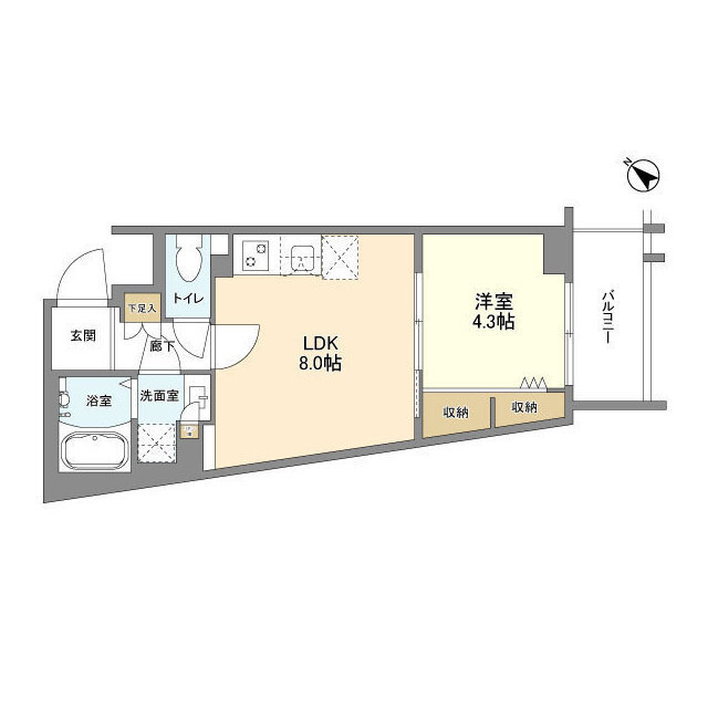 ウェルスクエア中目黒Ⅱ 104号室の間取り図
